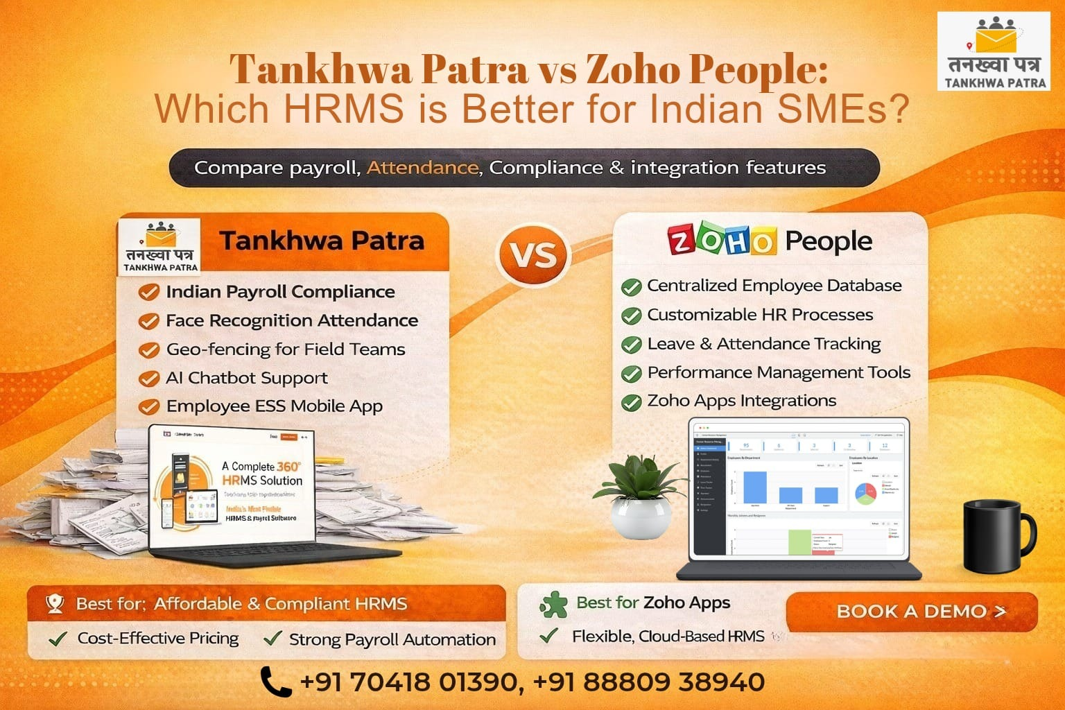 Tankhwa Patra vs Zoho People: Which HRMS is Better for Indian SMEs?
